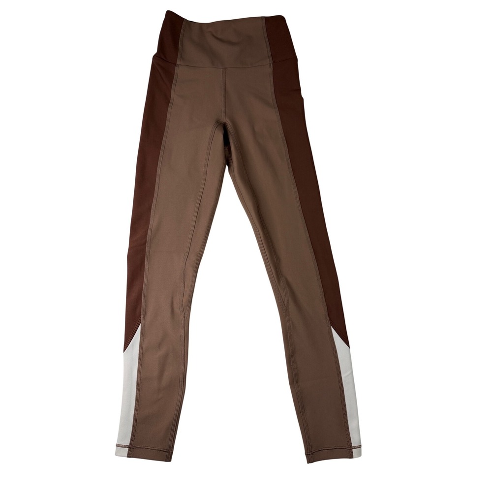 YPB Colorblock Leggings Women XXS Short Brown New Without Tags High Rise Active